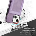 thumbnail image 5 of Dteck Leather Wallet Case for iPhone 13 with RFID Blocking Card Slots Magnetic Button Kickstand Function Business Style Men Women Case For iPhone 13,Purple, 5 of 7
