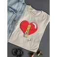thumbnail image 3 of Locked Heart T-Shirt Women -Engin Selcuk Designs, Female Large, 3 of 4