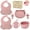 Pink-1, variant on Silicone Baby Feeding Set,Baby Led Weaning Supplies Include Suction Plate & Bowl, Spoon, Fork,Bibs,Sippy Cup, 7-Pcs