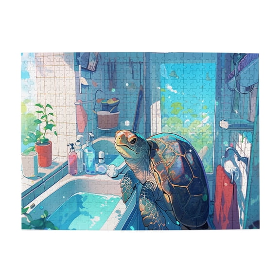 500 PCS Summer Sea Turtle 500 Pieces Animal Jigsaw Puzzles,Stunningly Vibrant Colors,Relieve Stress And Enjoy The Fun Of Solving Puzzles,Classic Animal Puzzle,Adults Wooden Jigsaw