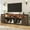 Brown-95"tv stand, variant on ChVans 70.8" Farmhouse TV Stand for TVs up to 85" with LED Lights, 32" Tall Entertainment Center with Power Outlet & Sliding Barn Door, Farmhouse Media Console for Living Room, White-brown