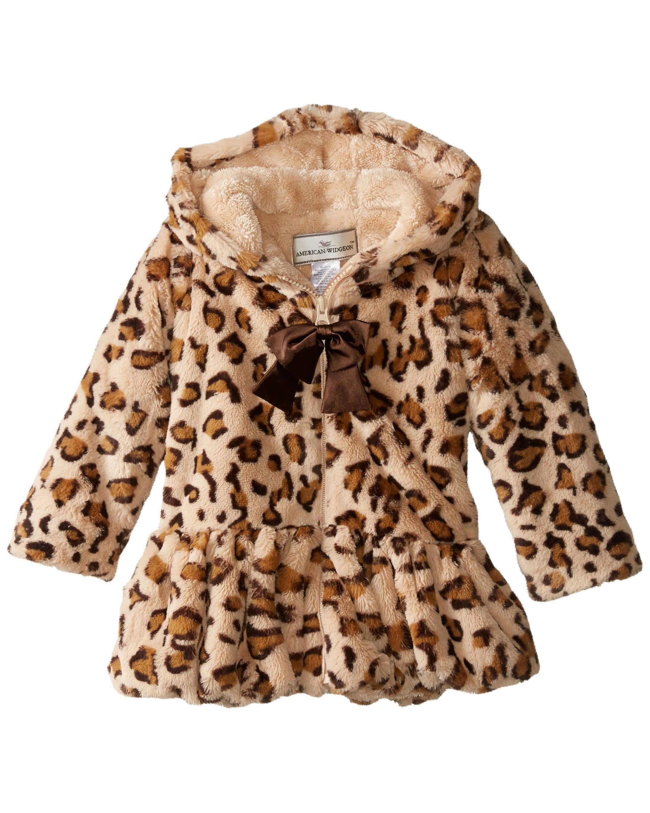 Widgeon Little Girls Button Front Faux Fur Coat 