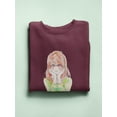 thumbnail image 3 of Manga Girl Flirty Smile Sweatshirt Women -Image by Shutterstock, Female Small, 3 of 4