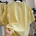 thumbnail image 4 of CHUMUD Cotton Linen Two Piece Sets for Women Summer Outfits Short Sleeve Crew Neck Tees Shorts Casual Beach Vacation, 4 of 7