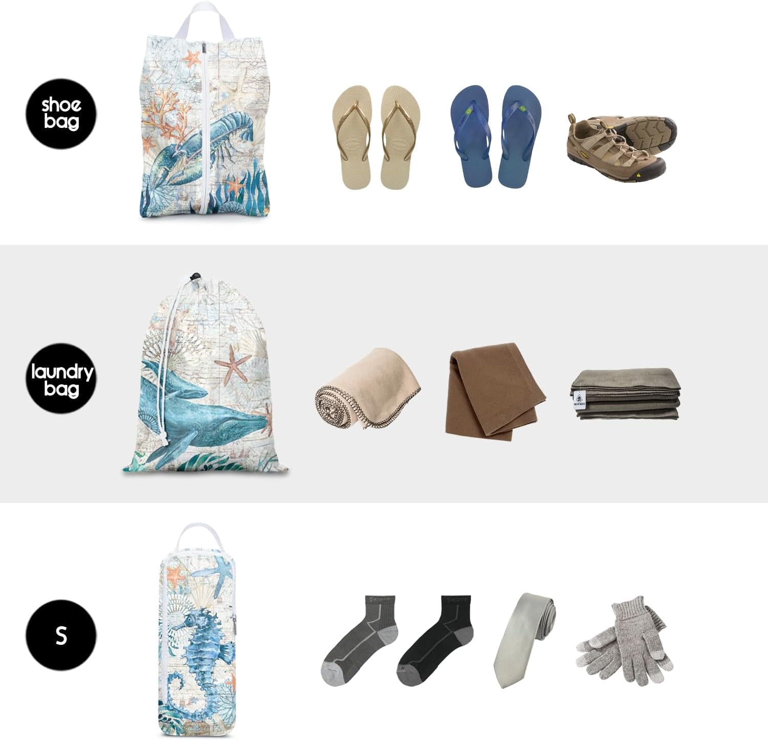 6 Set Compression Packing Cubes for Travel,Packing Cubes for Suitcase Luggage Organizer Bags,Travel Essentials for Carry on Backpack,Ultralight and Waterproof (Teal Sea Turtle Seahorse)