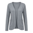 thumbnail image 7 of Fnooota Women's Fall Cardigans with Pockets, Soft Casual Lightweight 3/4 Sleeve Open Front Women's Open Front Cardigans Gray Size S-2XL, 7 of 7