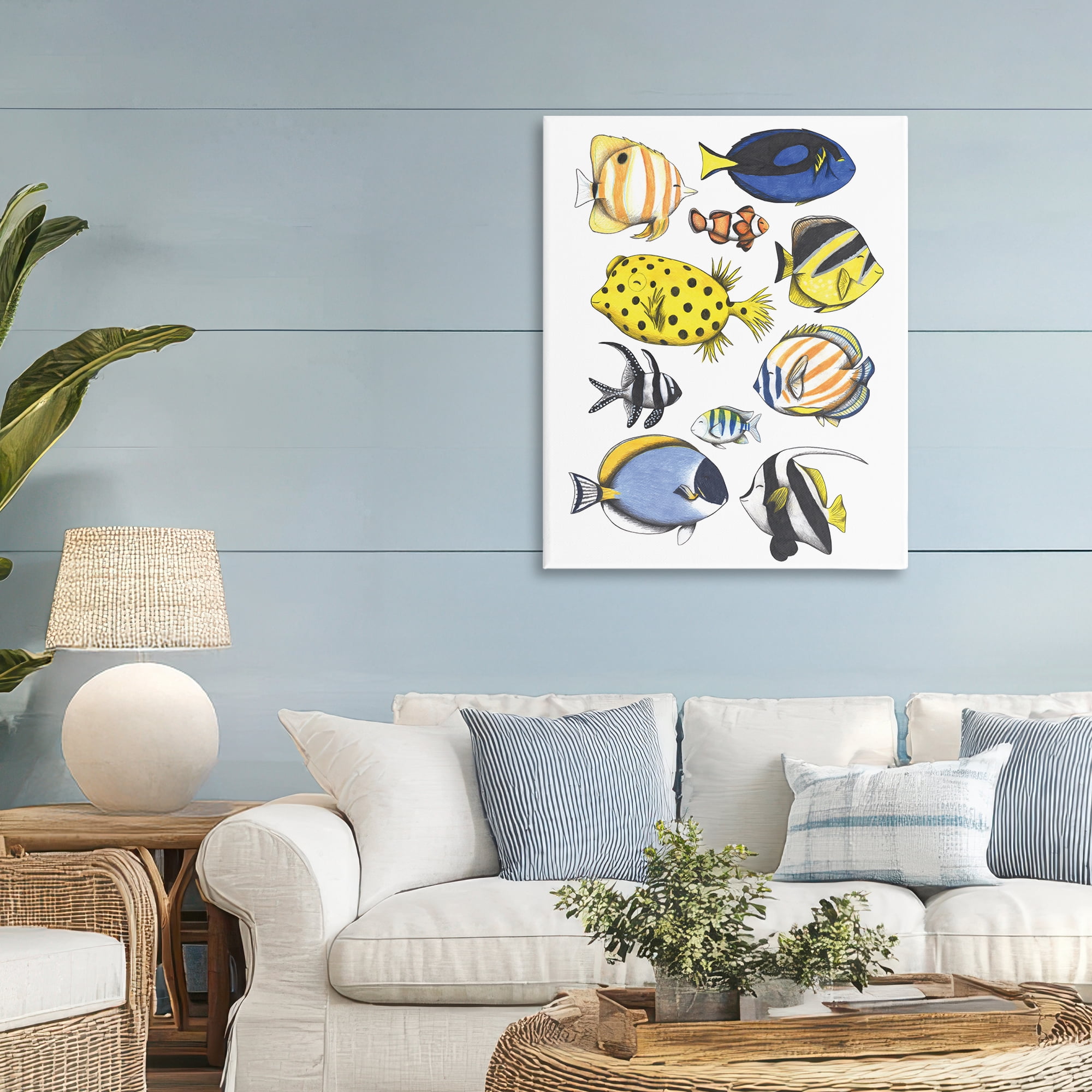 Stupell Industries Aquatic Fishes Collection Canvas Wall Art, design by Cecilia Battaini