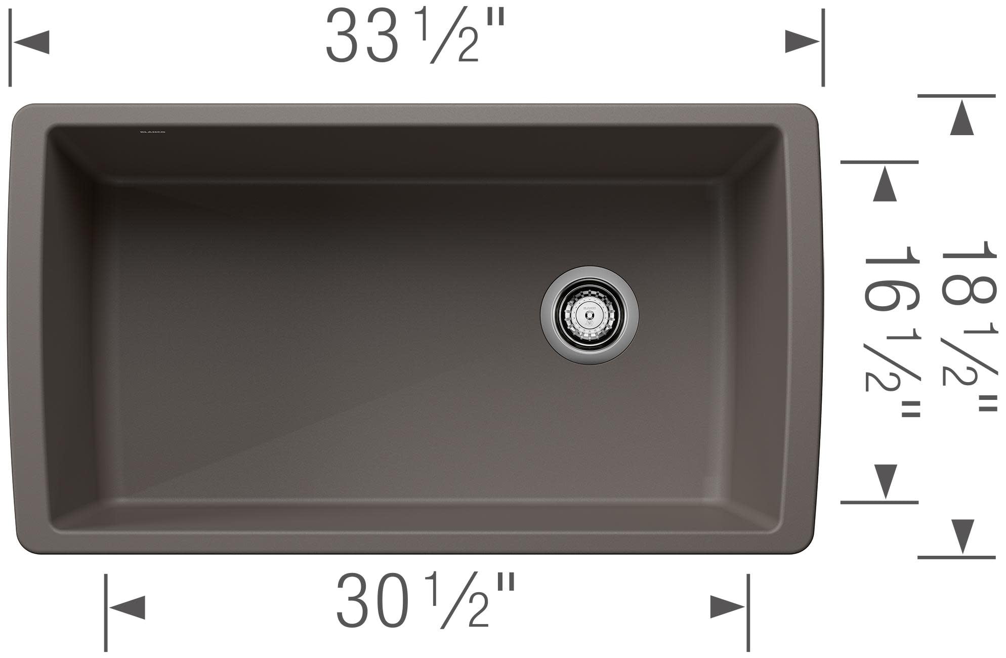 Blanco 443108: Diamond Super Single Bowl Sink - Volcano Gray