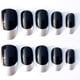 thumbnail image 4 of Puntas de uñas, 24 piezas de puntas de uñas negras y plateadas, decoración de uñas optimizadas para la excelencia, 4 of 5