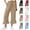 Army Green, variant on Women's Capri Pants Summer wide leg relaxed fit drawstring waist solid color with pockets stretchy casual Black S