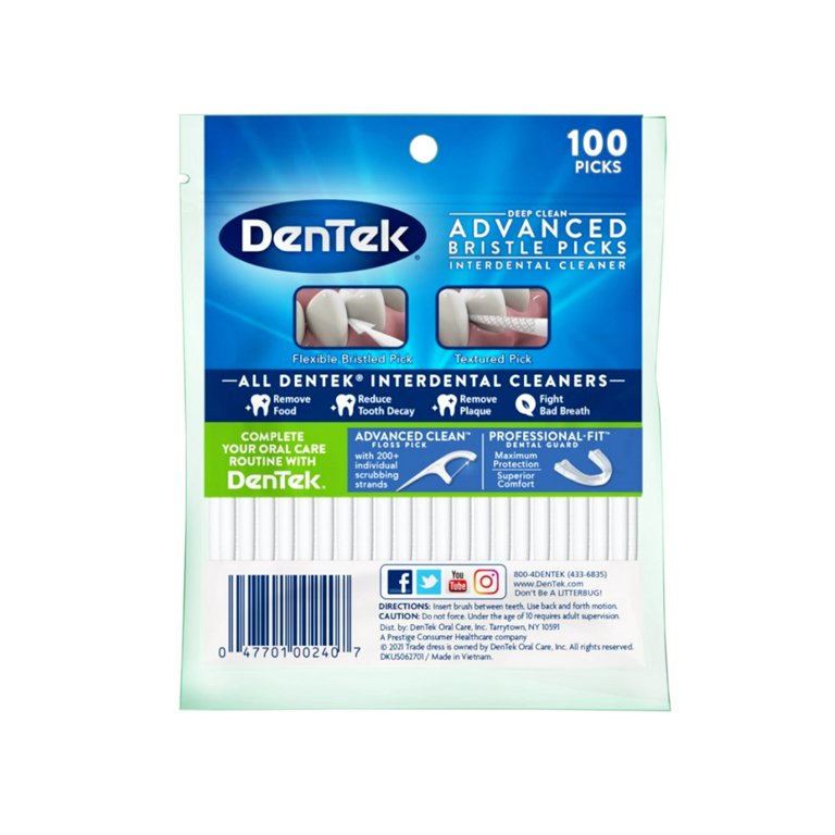 DenTek Deep Clean Advanced Bristle Picks, Removes Food and Plaque