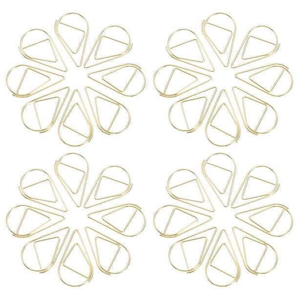 100 clips de papel con forma de gota, clips de papel creativos para documentos.