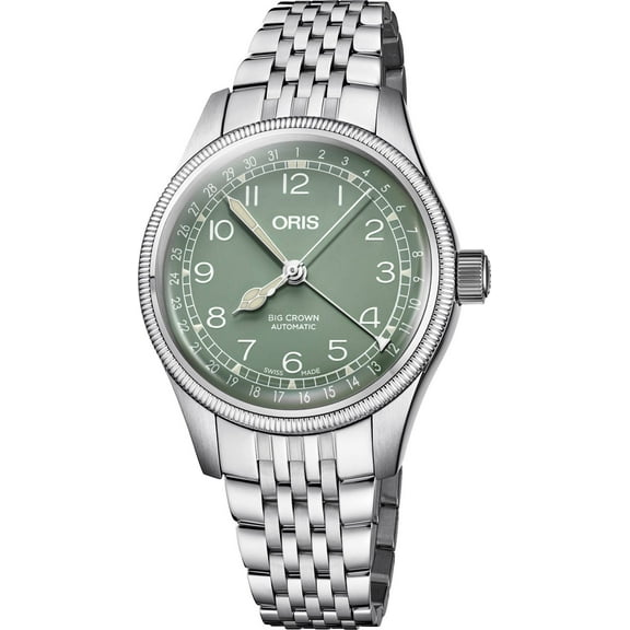 Oris Big Crown Pointer Date Automatic Green Dial Steel Unisex Watch 01 754 7749 4067-07 8 17 22