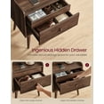 thumbnail image 6 of Nightstands, Set of 2, Bedside Tables with Hidden Drawers, Mid-Century End Tables with Solid Wood Legs, Side Tables for Bedroom, Natural Walnut, 6 of 8