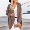 thumbnail image 3 of Women's Bat Sleeve Cardigan Sweater Solid Color Long-sleeve Sweater Jacket, 3 of 7