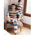 thumbnail image 2 of Leveret Mens Two Piece Cotton Pajamas Colorful Boy Stripes M, 2 of 2