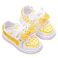 thumbnail image 3 of enyan Girls Sneaker Athletic Slip On Sneakers Comfortable Bungee Girls Running Shoes (Toddler/Little Kid/Big Kid) Yellow,1.5, 3 of 7