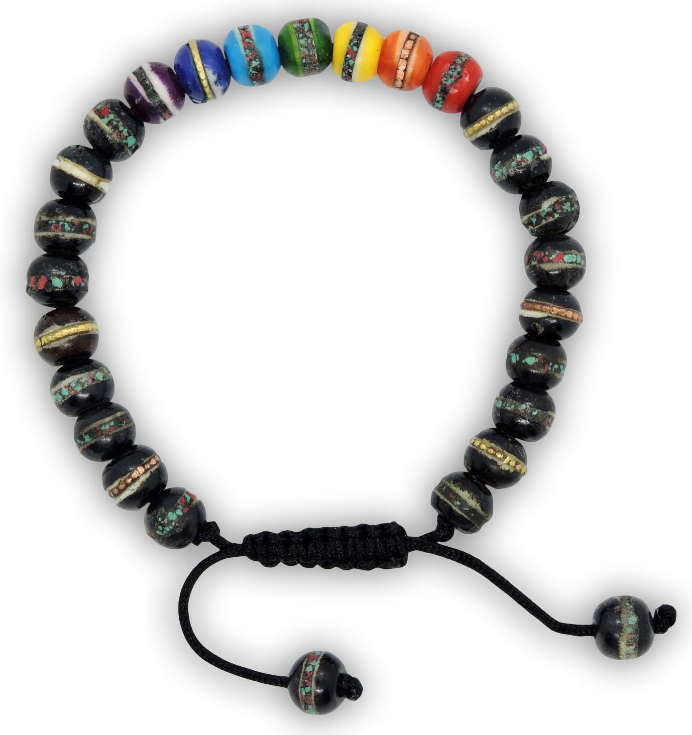 Embedded Medicine Bracelet Yoga Healing Beads Wrist Mala Seven Chakra