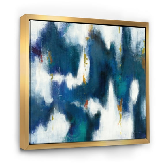 Designart ' Blue Glam Texture II ' Contemporary Framed Canvas