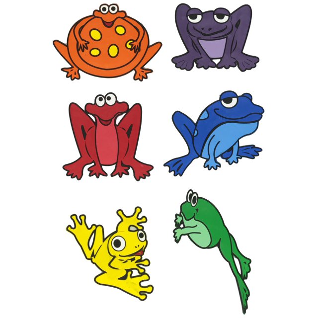 Set de ranas de vinilo POLY ENTERPRISES, colores surtidos (6)