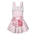 thumbnail image 5 of Uourmeti Cute Cartoon Axolotl Skirted One Piece Swimsuit for Girls - Quick Dry Stretch Swim Dress for Beach & Pool Vacations, 5 of 8