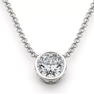 Solitaire Pendant Necklace 925 Sterling Silver