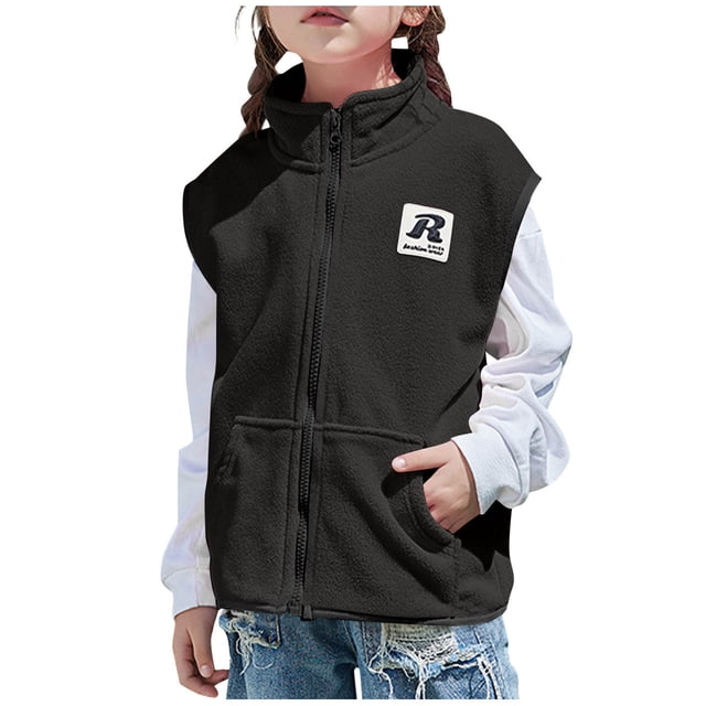 Girls' and Boys' Dual-Purpose Fleece Jacket for Fall Outwear and Winter Layering