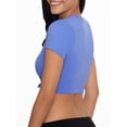 thumbnail image 2 of No Boundaries Juniors' Front Knot Crop Solid Swim Tee, 2 of 3