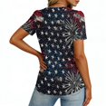 thumbnail image 4 of LWavelet Fourth of July Shirts for Women Short Sleeve Tops V-Neck Casual Patriotic Fireworks Star Graphic Tee Black L, 4 of 7