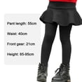 thumbnail image 2 of Legging de invierno para niñas con faldas, falda pantalón gruesa y cálida con forro polar para niños pequeños, medias de algodón para niños, negro, 2 of 7
