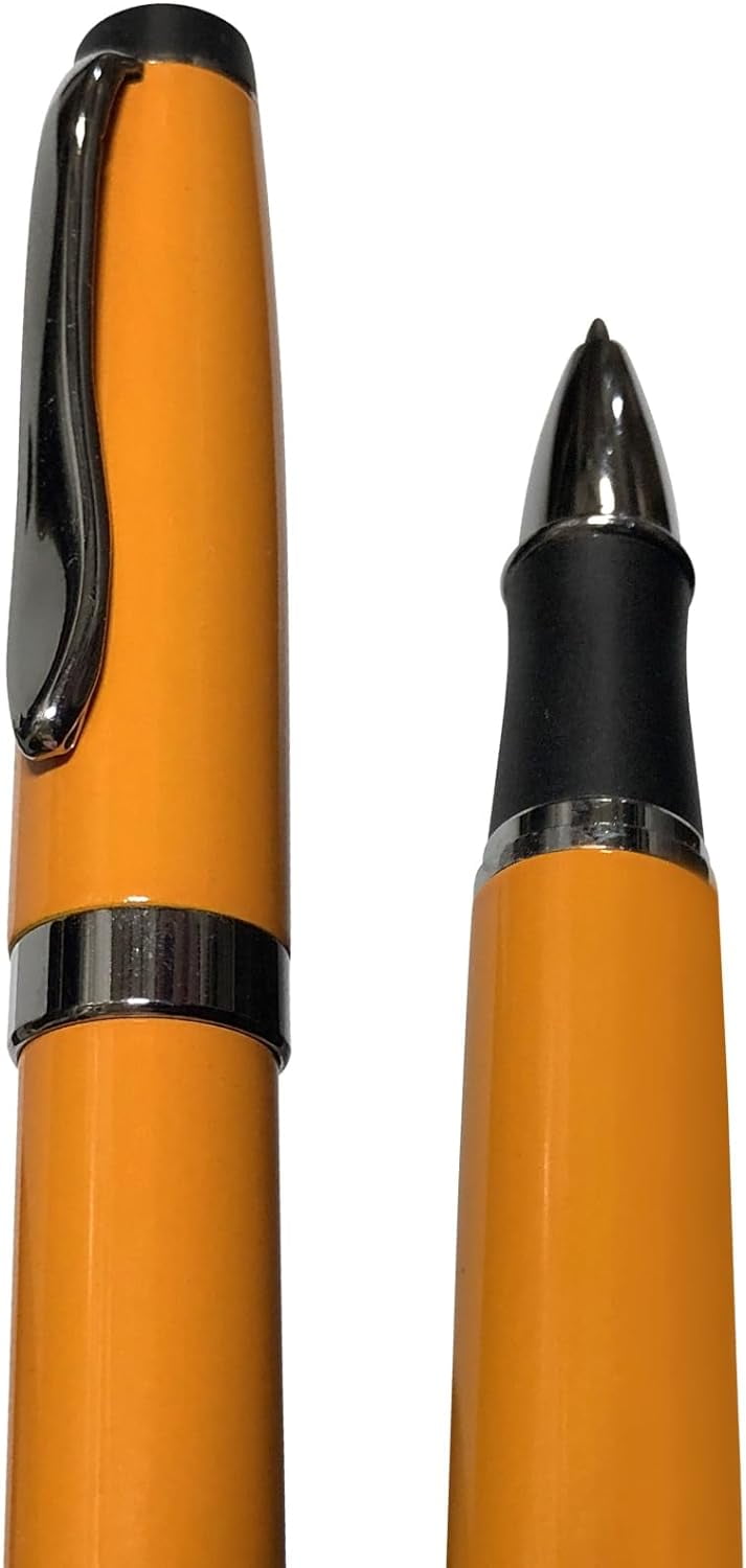 Gripper Rollerball Pen - Yellow Gloss with Anti Slip Grip (Budget Friendly Pen)