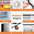 thumbnail image 4 of 3.2 Cu.Ft Mini Fridge with Freezer Single Door Small Refrigerator with Adjustable Thermostat for Apartment,Dorm, Office, Silvery, 4 of 6