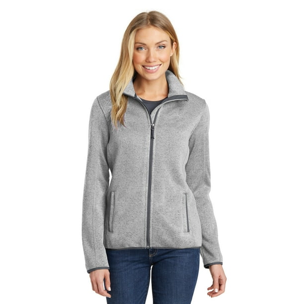 Port Authority ® Ladies Sweater Fleece Jacket. L232 S Grey Heather