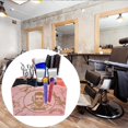 thumbnail image 6 of 5 Grids Hairdressing Tool Storage Box, Scissors Combs Rack, Desktop Salon Cosmetic Organizer, for Barber Shop Pet Groomer Shear Holder - Pink, 17.8x8.2x11.5cm, 6 of 10