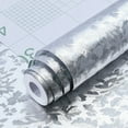thumbnail image 2 of CHELIASD Kitchen Oil Proof Aluminum Foil Sticker Silver Chequer Peel and Stick Wallpaper, Removable and Self Adhesive Paper for Kitchen Countertops Desk Cabinet, 2 of 9