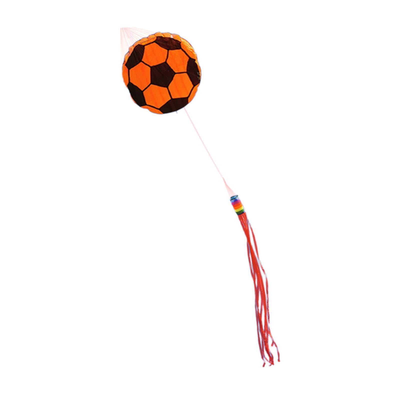 funtasica Football Ball Kite Large Size Easy Control with 100 M Line Leisure Sports Flying Toy for Park Trips Backyard Garden Beginners Orange