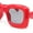 Red - Black, variant on Girls Kids Size Balloon Thick Plastic Rectangle Sunglasses Pink - Black
