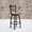 Cherry Wood Seat/Black Metal Frame, variant on BizChair 2 Pack Black ''X'' Back Swivel Metal Barstool - Black Vinyl Seat