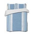 thumbnail image 2 of Quilts Queen Size, Vintage Sky Blue Striped Soft Comforter Bedding Set for Bed, Farmhouse Modern Stripes Boho Texture Lightweight Quilted Bedspread with Pillow Cover(2 Pieces) All Season, 90x96 Inch, 2 of 9