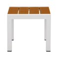 thumbnail image 3 of Pangea Home Table d'Appoint Patio à Cadre Moderne en Aluminium Brain en Teck Naturel, 3 of 4