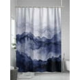 thumbnail image 5 of Fsddascl Navy Blue Ombre Mountain Shower Curtain Set - Extra Long 72" x 96" Bathtub Curtain with 12 Hooks, Nature Abstract Art Marble Waterproof Fabric Stall Shower Curtains for Bathroom/Bathtub, 5 of 6