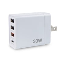 Verbatim 30W 4-Port USB Wall Charger - White (70772)