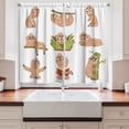 thumbnail image 2 of Ambesonne Sloth Kitchen Curtains, Different Posed Animals, 55"x39", Pale Brown Green, 2 of 3