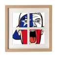 thumbnail image 1 of Chile Flag Facial Makeup Head Screang Cap Frame Wall Tabletop Display 4 Openings Picture, 1 of 3