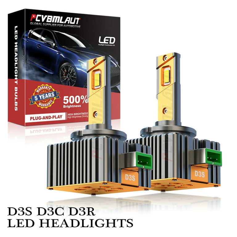 D3S LED Headlight Bulbs Super Bright D3S LED Bulb 6000K White High Low Beam  Replacement, 2-Pack