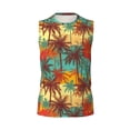 thumbnail image 6 of Lsque Colorful Hawaii Palms Print Men's Cotton Blend Sleeveless Muscle Shirts (S-3XL)- Moisture Wicking, Odor Protection, UPF 30+,XX-Large, 6 of 8