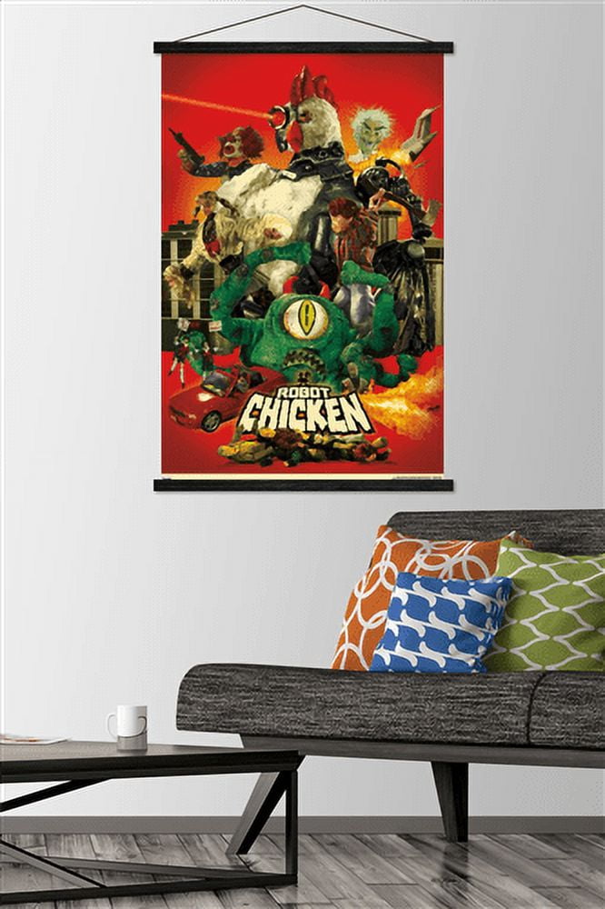 Robot Chicken - One Sheet Wall Poster with Wooden Magnetic Frame, 22.375" x 34"