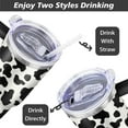 thumbnail image 5 of 40oz Cow Tumbler with Handle and Straw Cow Insulated Cup with Leakproof Lid Coffee Mug Travel Drinking Cups Birthday Gifts for Men Women, 5 of 6