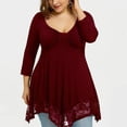 thumbnail image 4 of Ketyyh-chn99 Women Blouse Long Sleeve Button Down Casual Tops Red,5XL, 4 of 5