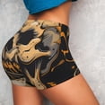 thumbnail image 4 of Daiia Grim Coffee Skull Pattern Women's Workout Shorts Biker Shorts - High Waisted Workout Spandex Tummy Control Gym Running Yoga Shorts-Large, 4 of 8